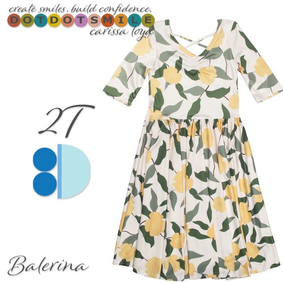 DotDotSmile Ballerina Yellow Flower Print Dress - Picture 1 of 1